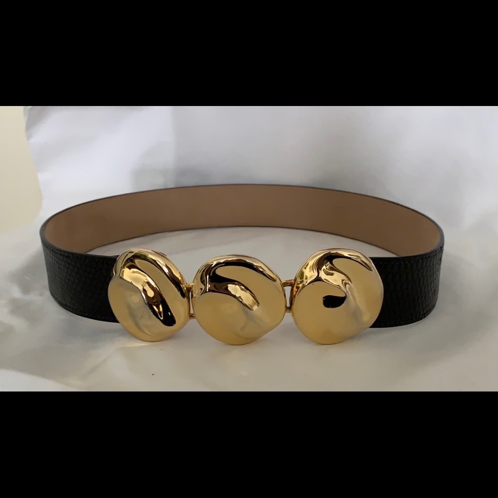 ALEXIS KIRK 1980s YG Buckle &  BlackLizard Belt SM